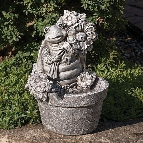 11"H TURTLE GARDEN FOUNTAIN