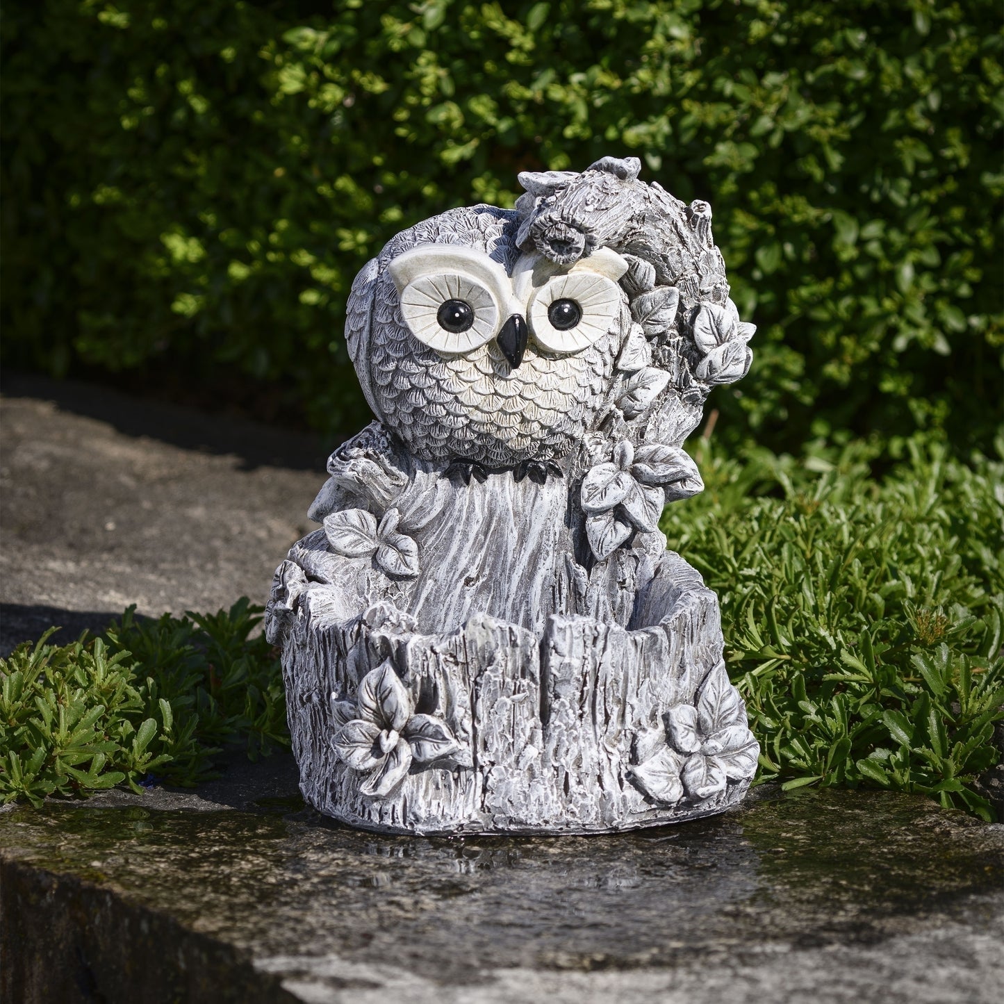 11"H OWL GARDEN FOUNTAIN
