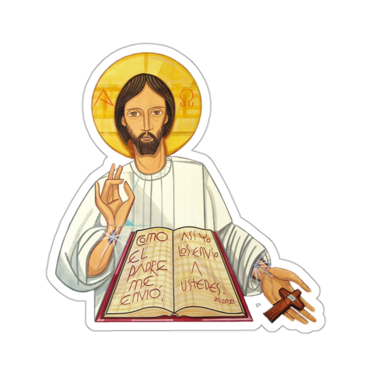 Cristo Misionero Calcomania