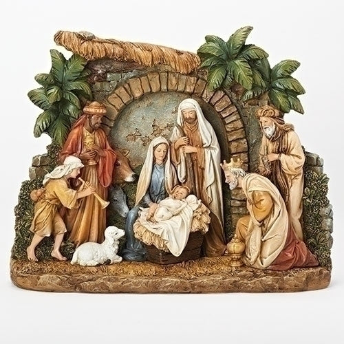 10.25"H SLIM NATIVITY W/FACADE