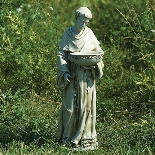 20"H SOLAR ST FRANCIS BIRDBATH