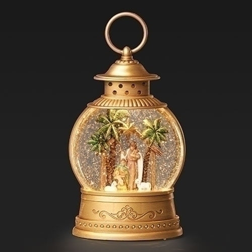 9.7"H LED SWIRL LANTERN W/HOLY