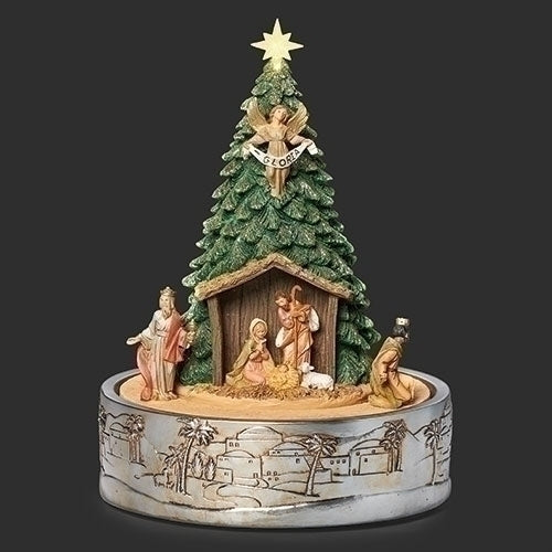 11.25"H MUSICAL NATIVITY TREE