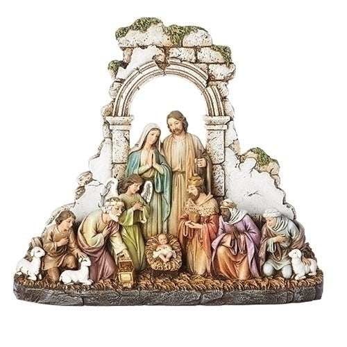 8.5" KNEELING NATIVITY W/STONE