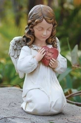 11.75"H MEMORIAL ANGEL W/HEART