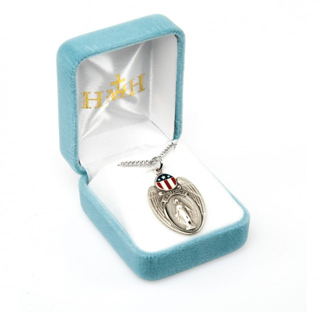 Air Force Sterling Silver Enameled Miraculous Medal