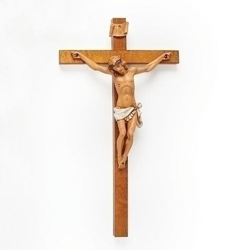 15"H WOODTONE CRUCIFIX