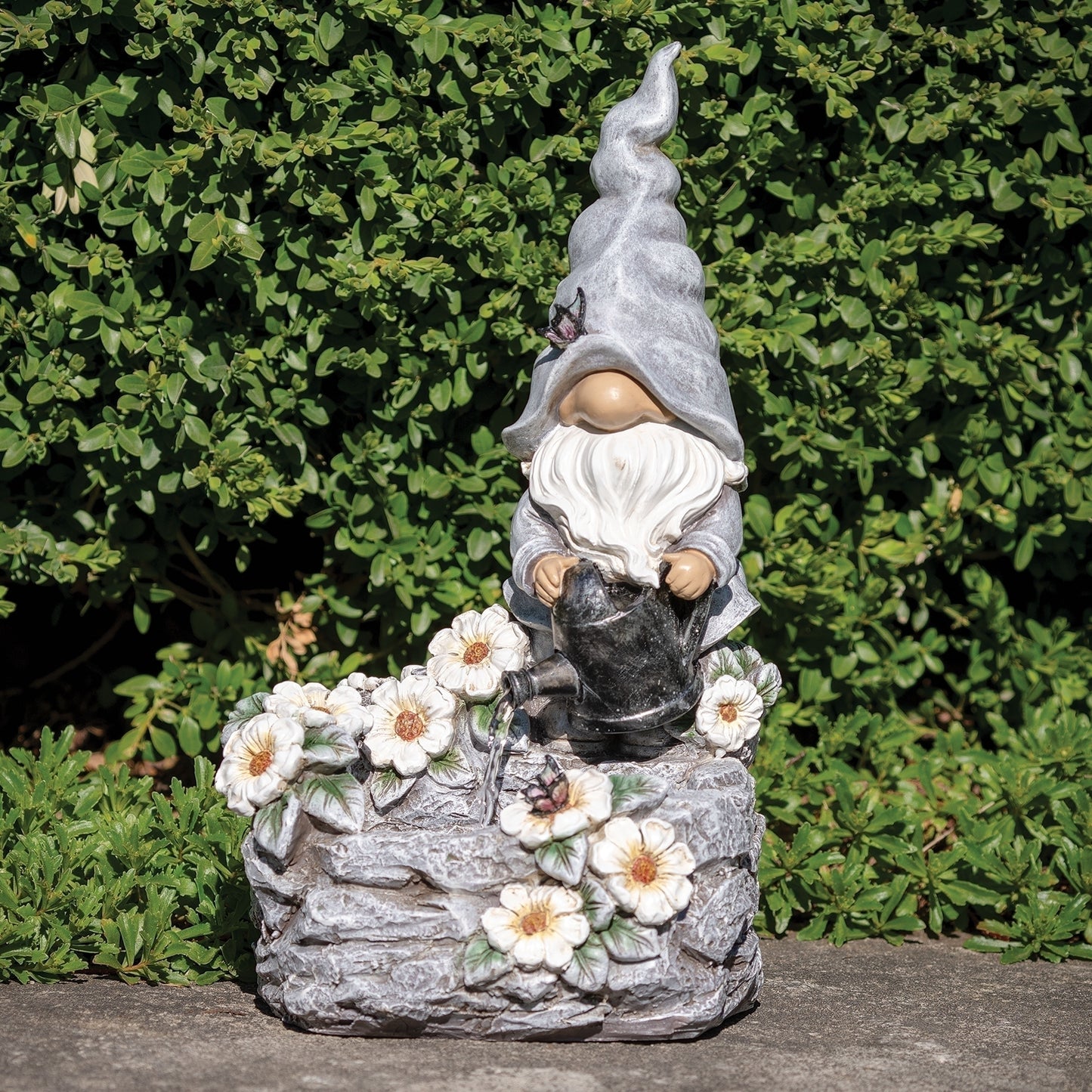 13.5"H GNOME GARDEN FOUNTAIN