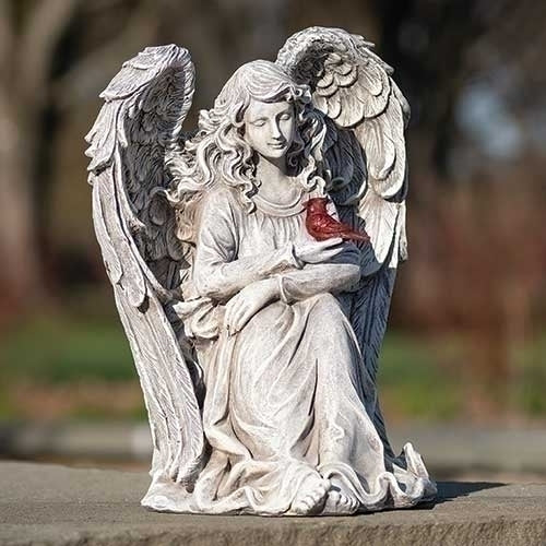 11"H CARDINAL MEMORIAL ANGEL
