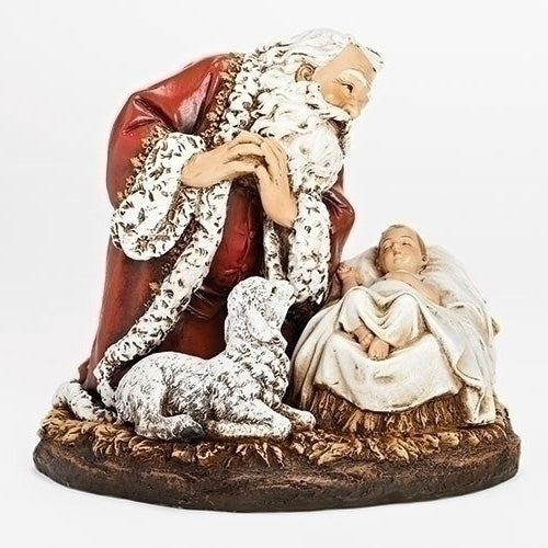 8"H KNEELING SANTA FIGURE