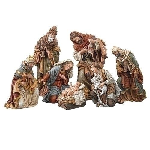 17"H 7 PC NATIVITY SET; HOLY