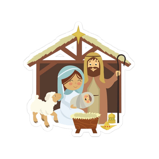 Nativity Scene Kiss-Cut Stickers | Baby Jesus Mary Joseph Manger Christmas