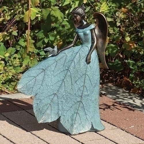 19.75"H ANGEL & BIRD STATUE