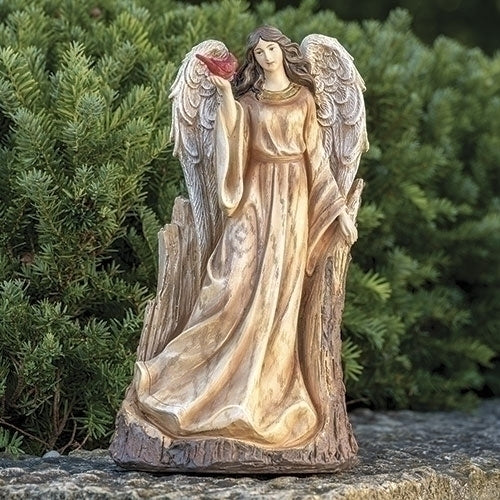 15"H ANGEL W/CARDINAL STATUE