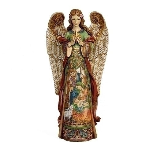 15.75"H ANGEL HOLDING STAR W/