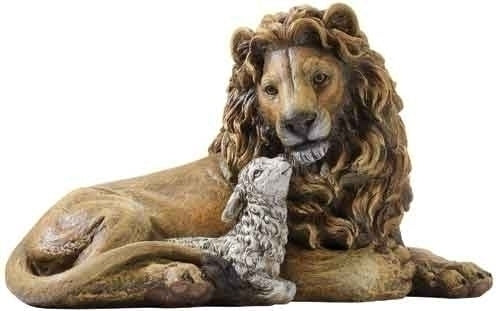 6.5"H LION & LAMB FIGURE