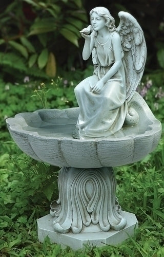 19.25"H ANGEL BIRDBATH GARDEN