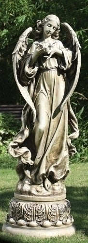 46.75"H ANGEL W/DOVE GARDEN