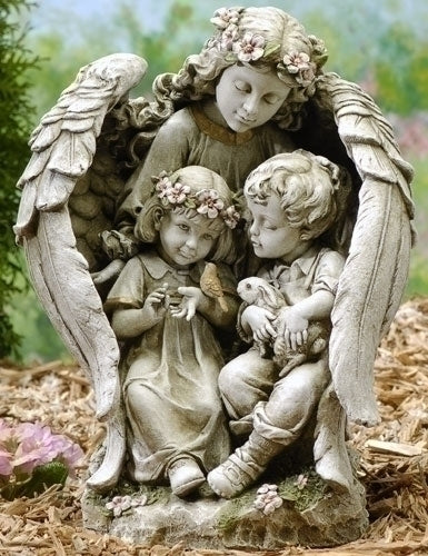 16"H ANGEL W/CHILDREN GARDEN