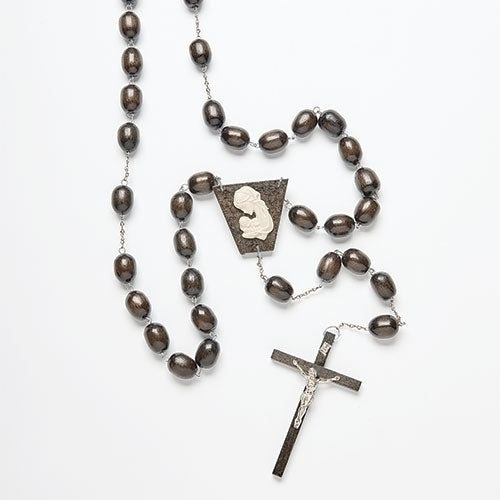 60" BROWN WOOD WALL ROSARY