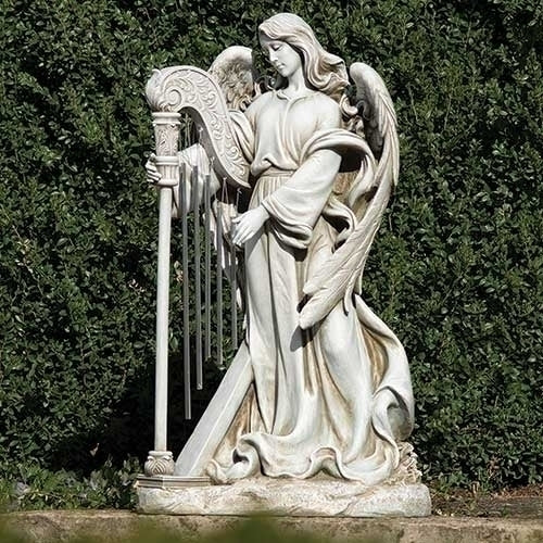 33"H ANGEL WITH CHIMES STATUE