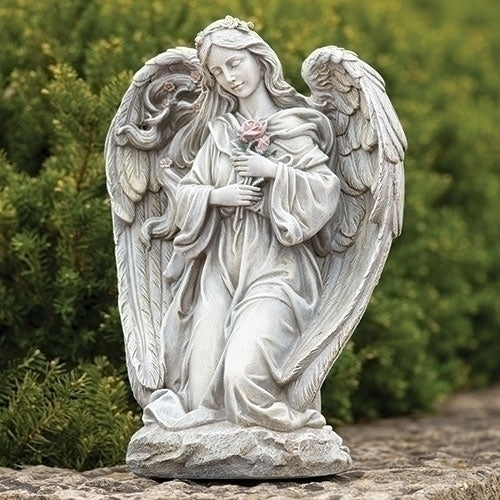 16"H ANGEL HOLDING FLOWERS