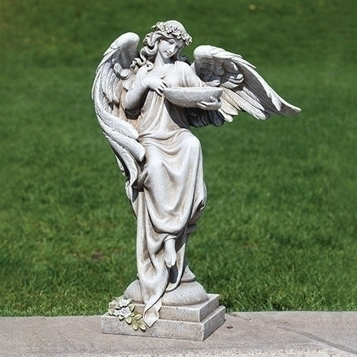 20"H ANGEL W/BIRD BATH &