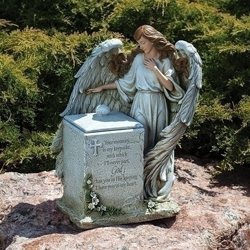 16"H MEMORIAL BOX W/ANGEL &