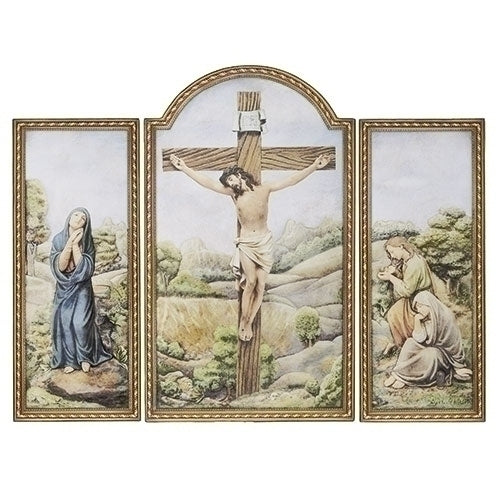 20"H CRUCIFIXION TRIPTYCH