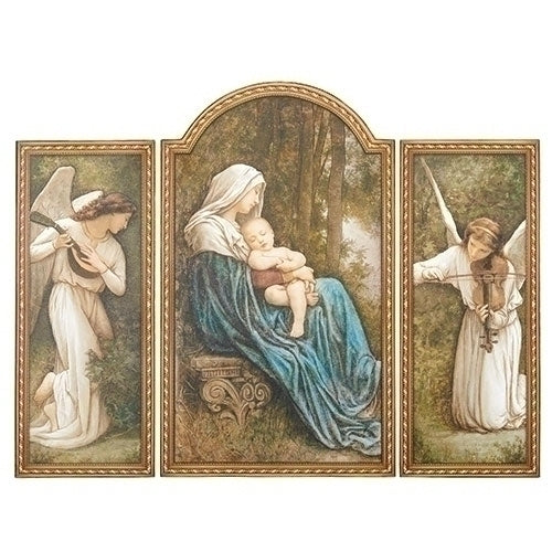 20"H MADONNA W/ CHILD TRIPTYCH