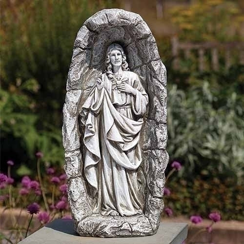 18.5"H LED SOLAR SACRED HEART