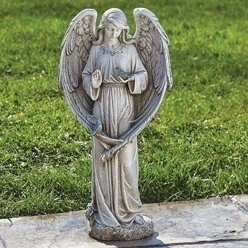 20"H ANGEL W/TWO BIRDS GARDEN