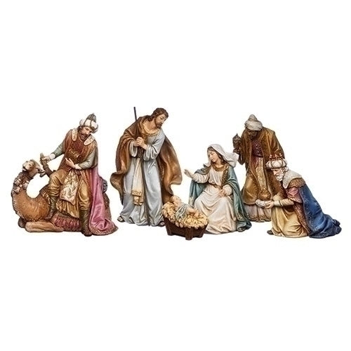 6PC ST 8.5" NATIVITY W/KING ON