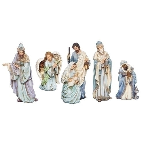 15"H 5PC ST BLUE ROBE NATIVITY