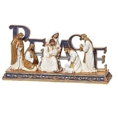 5.75"H PEACE NATIVITY BLUE/