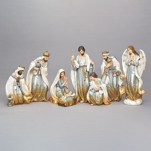 14"H 8 PC ST NATIVITY GOLD