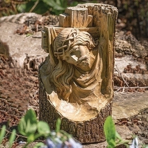 12"H CARVED CROSS WITH JESUS