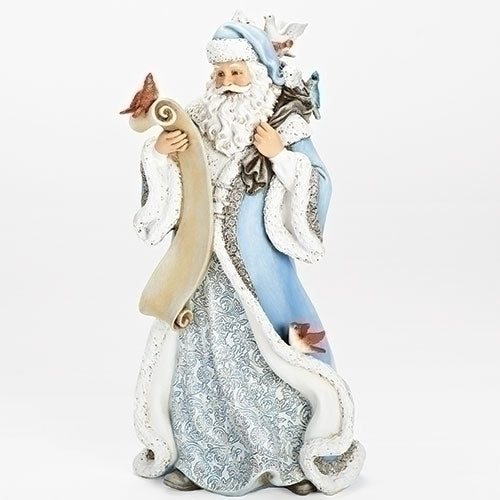 14" SANTA W/FEATHERED FRIENDS