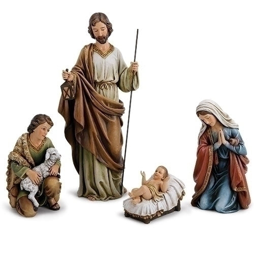 18" 4PC SET HOLY FAMILY SHEEP/