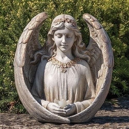 13"H LED ANGEL BUST WITH BIRD