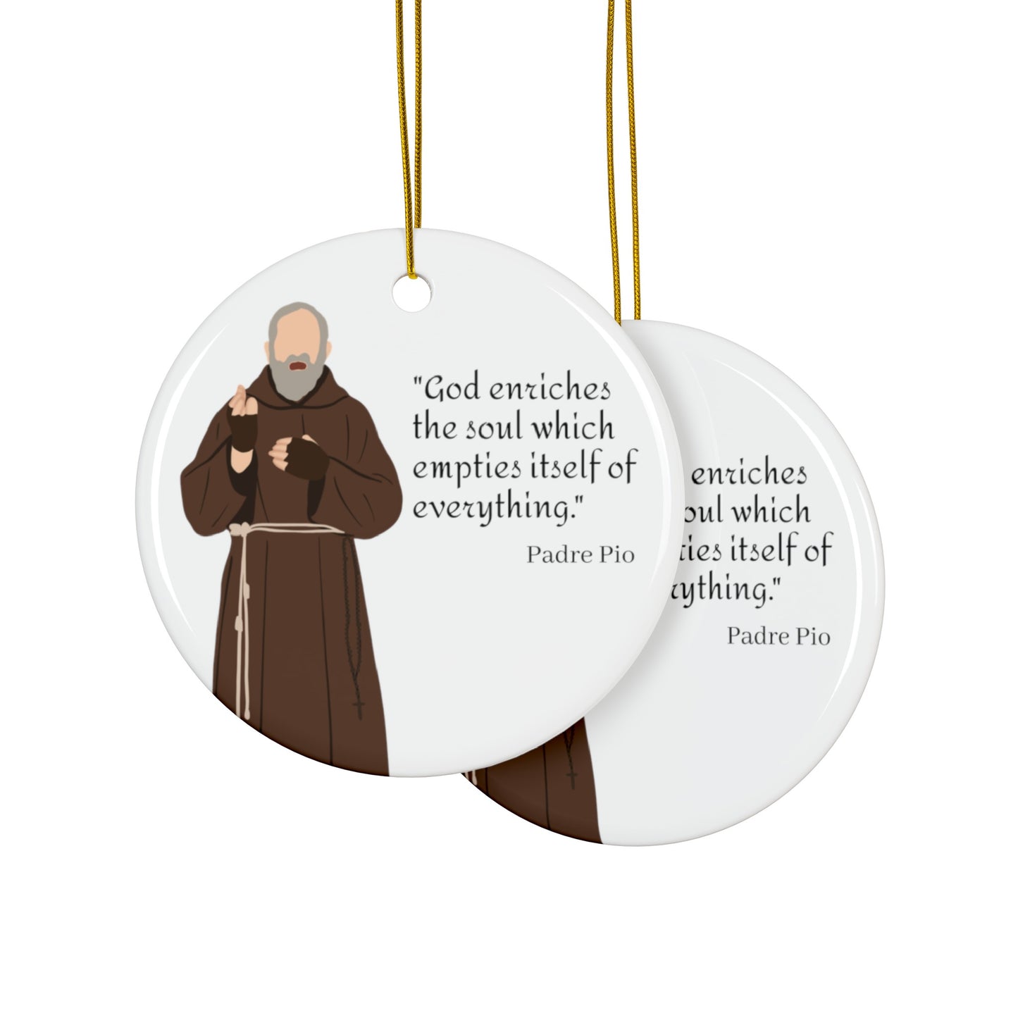 Padre Pio Ceramic Ornaments, 2-Side (1pc, 3pcs, 5pcs, 10pcs)